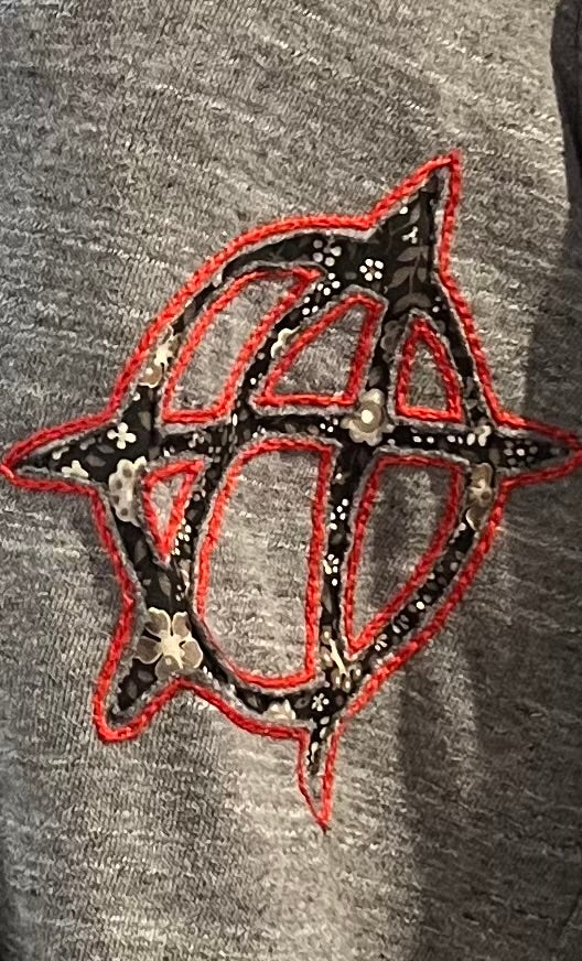 Flower Print Anarchy Hoodie