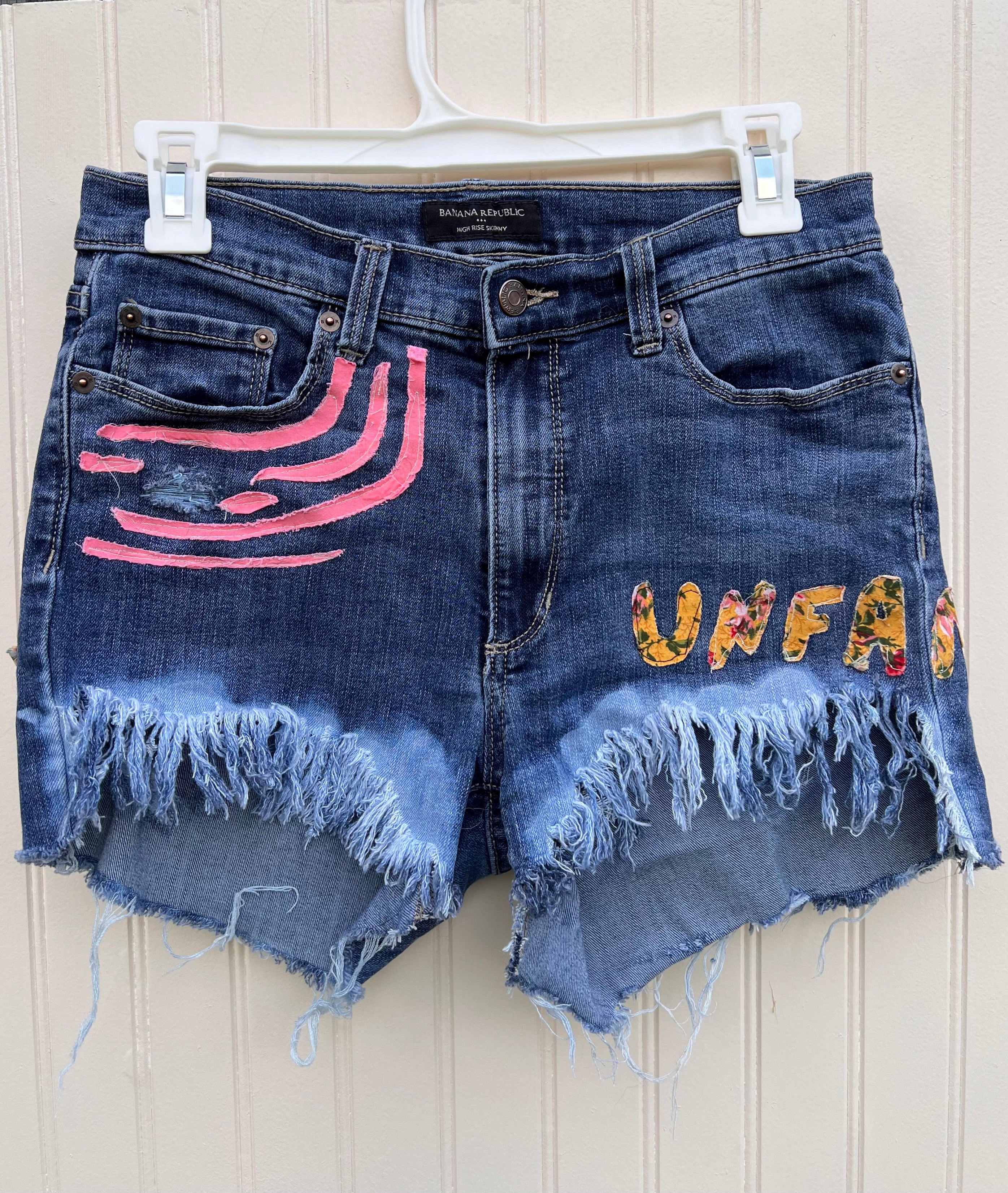 Patchwork Jean Shorts