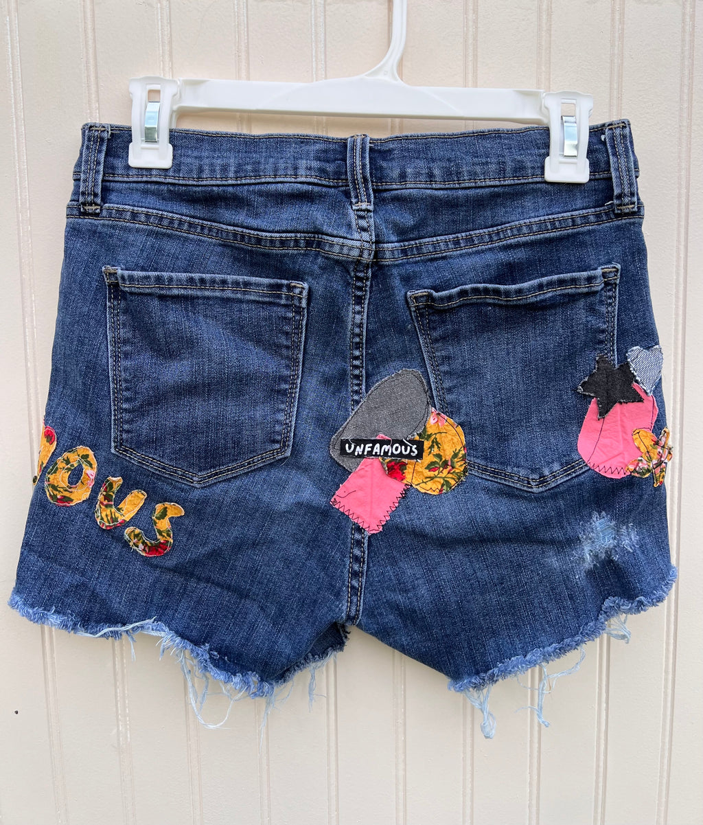 Patchwork Jean Shorts