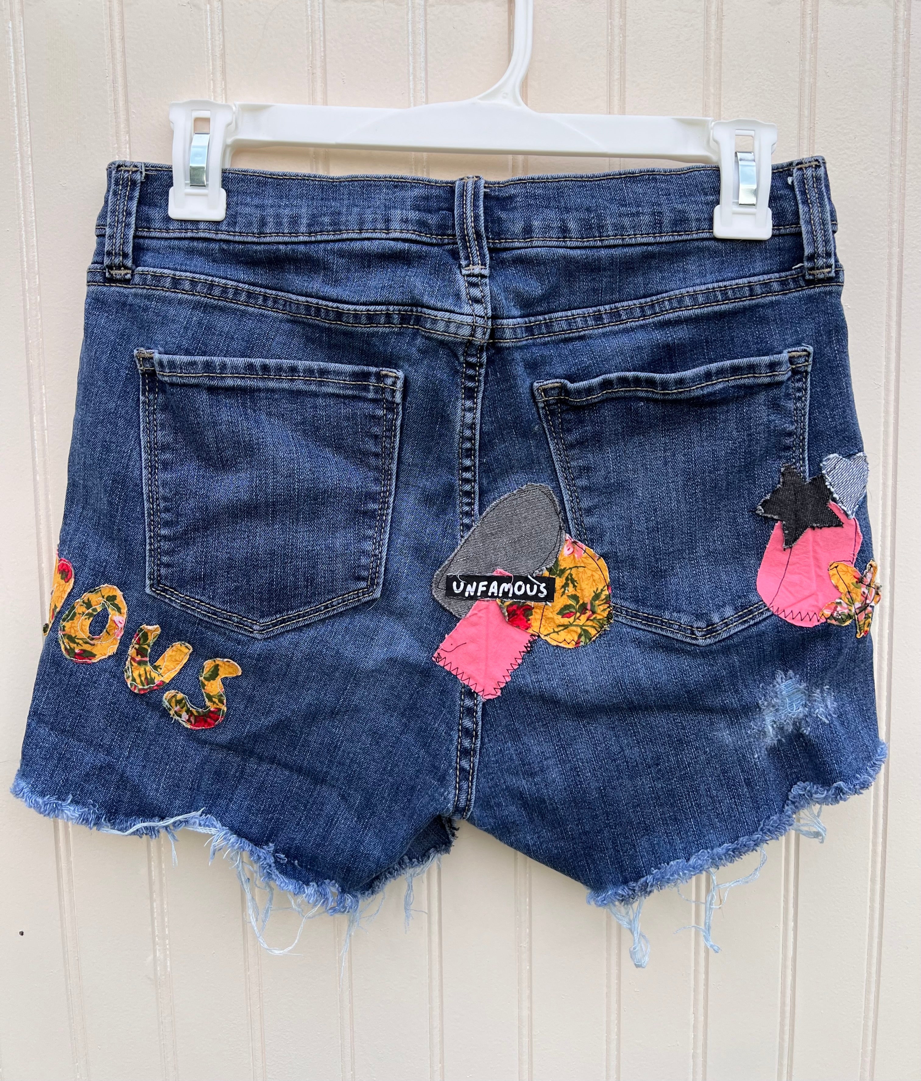 Patchwork Jean Shorts