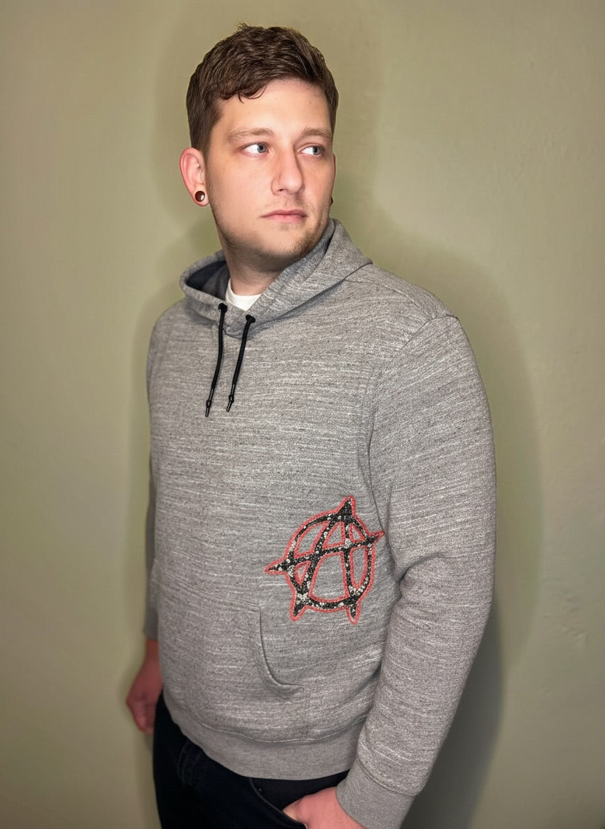 Flower Print Anarchy Hoodie
